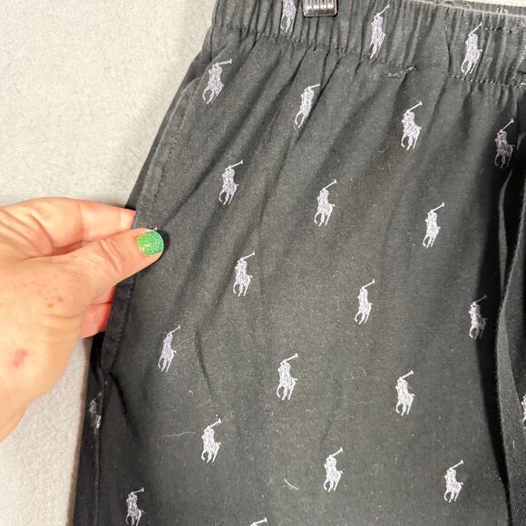 Polo Ralph Lauren Men's Black & Gray Soft Comfy Pony Print Pajama Jogger Pants M - Picture 5 of 10